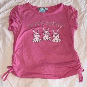 Girls' Pink 'Hoppy Easter' Short Sleeve Tee